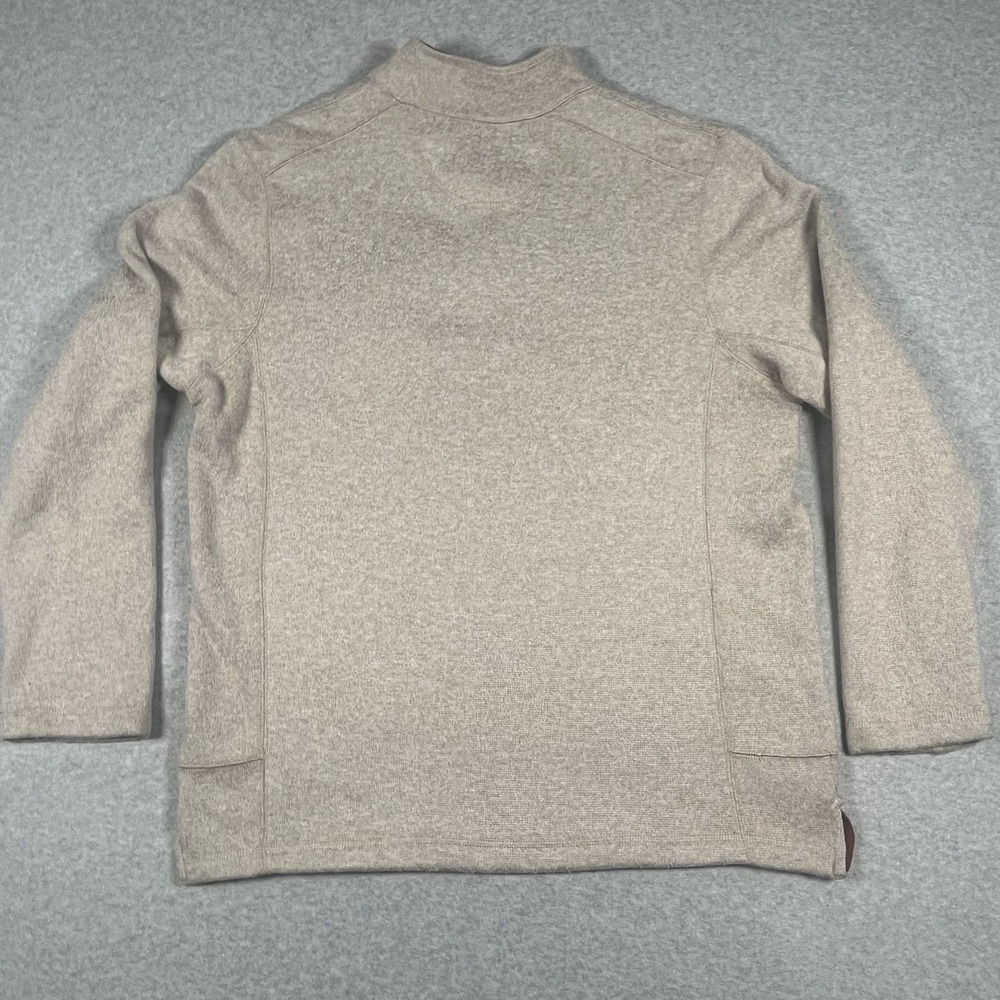 Woolrich 1/4 Snap Button Pullover Sweater Men's XL Fleece Beige Long Sleeve READ - Picture 8 of 11